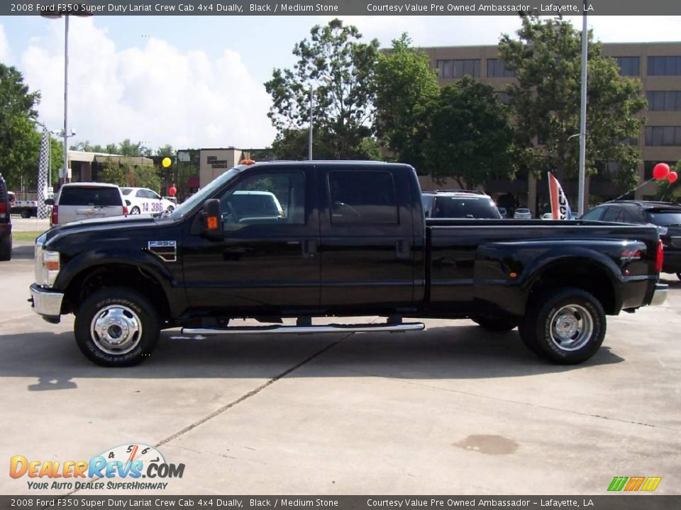2008 Ford F350 Super Duty Lariat Crew Cab 4x4 Dually Black / Medium Stone Photo #2