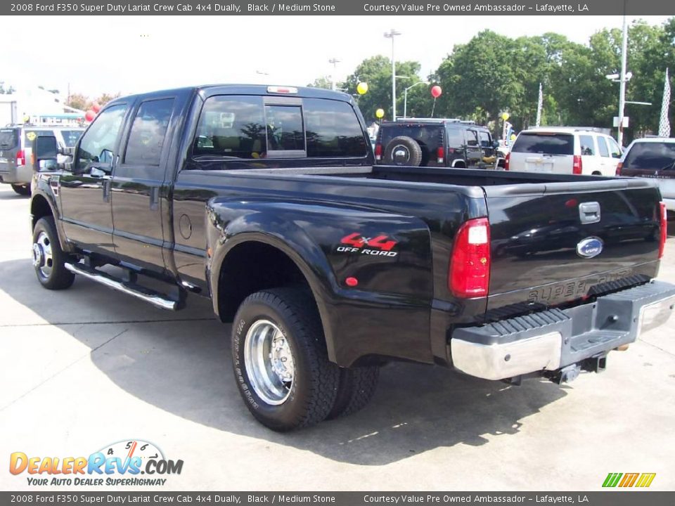 2008 Ford F350 Super Duty Lariat Crew Cab 4x4 Dually Black / Medium Stone Photo #3