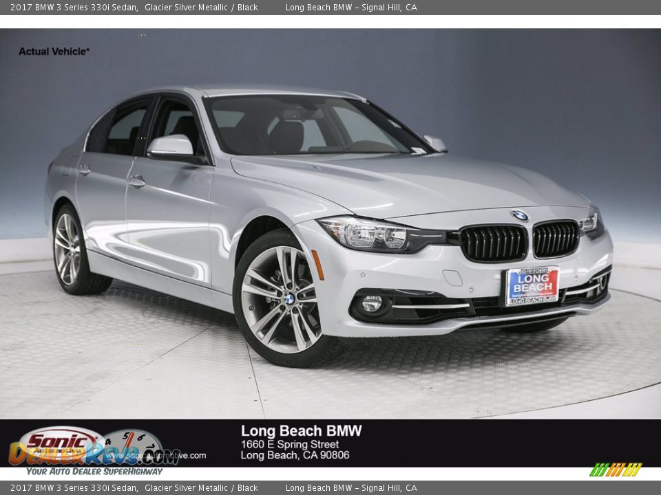 2017 BMW 3 Series 330i Sedan Glacier Silver Metallic / Black Photo #1