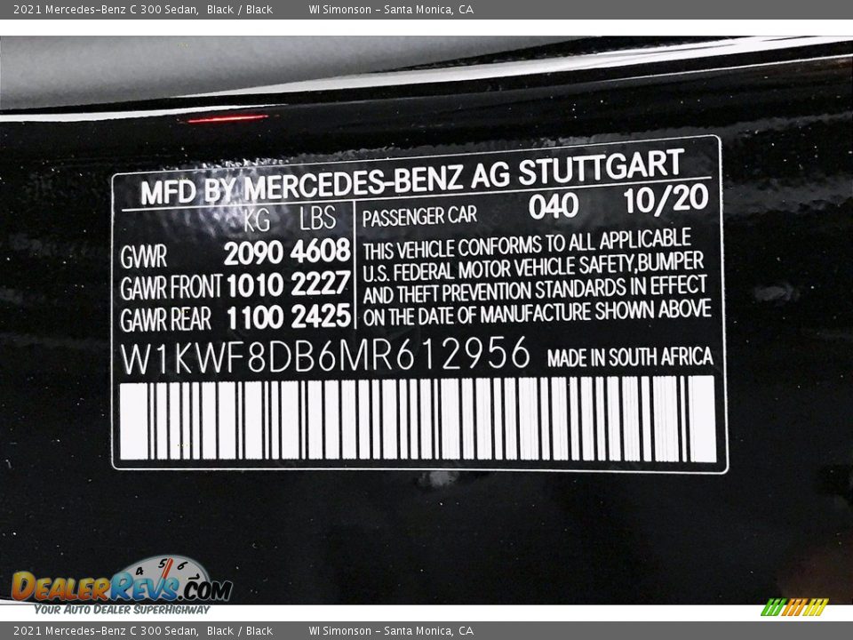 2021 Mercedes-Benz C 300 Sedan Black / Black Photo #11