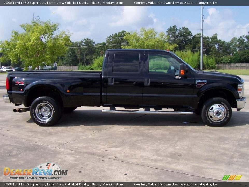 2008 Ford F350 Super Duty Lariat Crew Cab 4x4 Dually Black / Medium Stone Photo #7