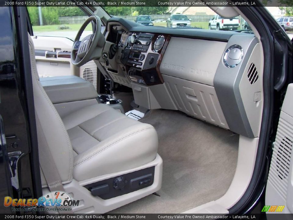 2008 Ford F350 Super Duty Lariat Crew Cab 4x4 Dually Black / Medium Stone Photo #10