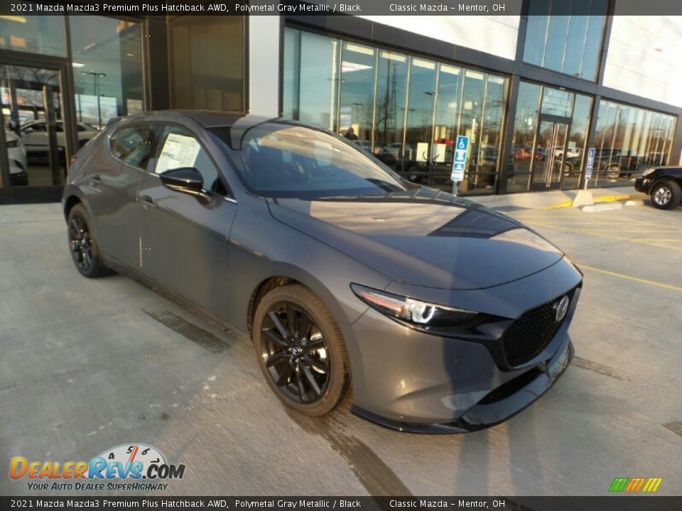 Front 3/4 View of 2021 Mazda Mazda3 Premium Plus Hatchback AWD Photo #2