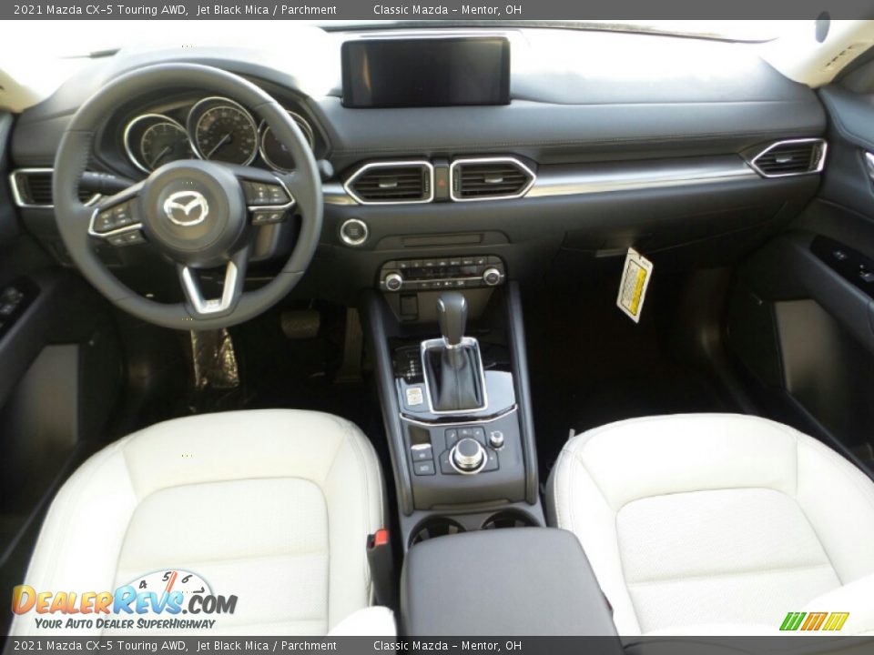 2021 Mazda CX-5 Touring AWD Jet Black Mica / Parchment Photo #6