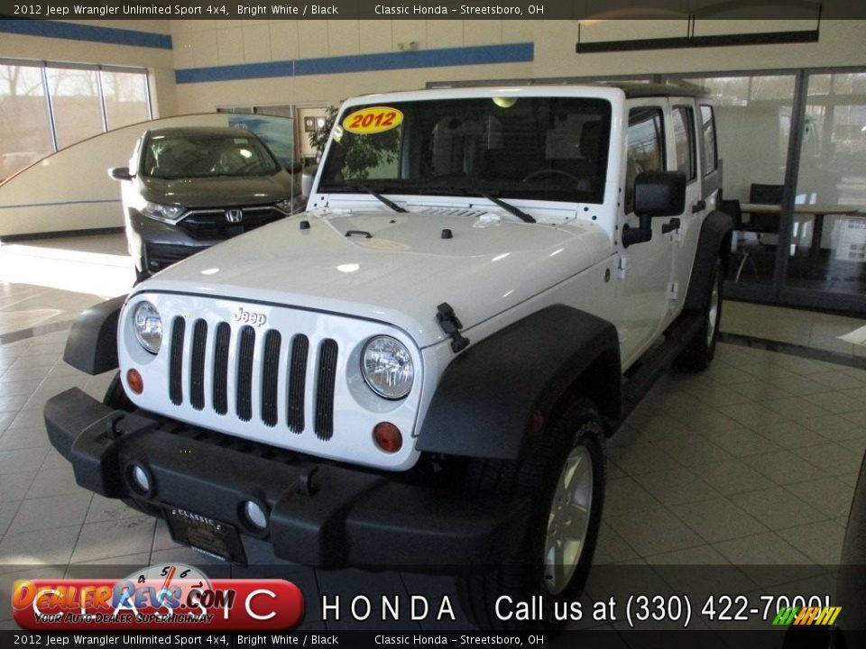 2012 Jeep Wrangler Unlimited Sport 4x4 Bright White / Black Photo #1