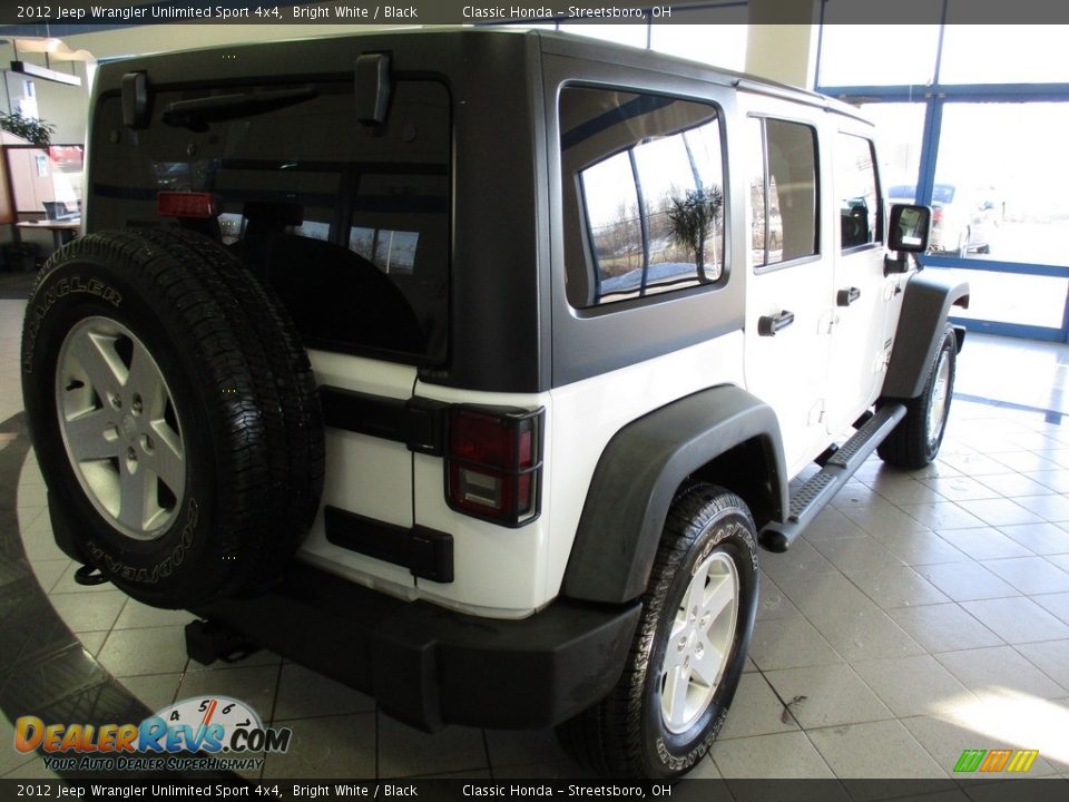 2012 Jeep Wrangler Unlimited Sport 4x4 Bright White / Black Photo #7