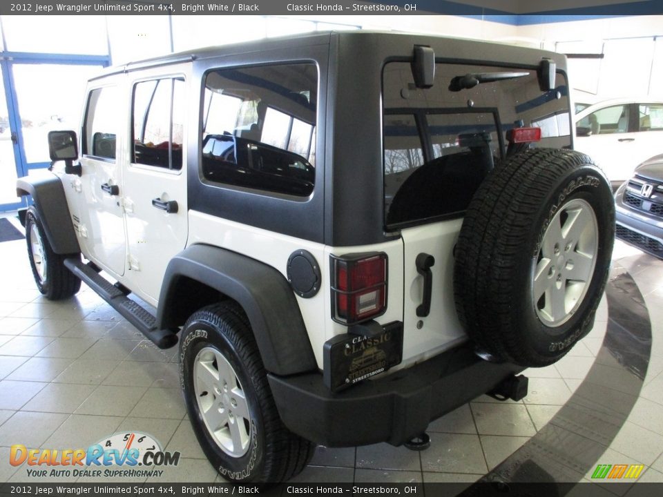 2012 Jeep Wrangler Unlimited Sport 4x4 Bright White / Black Photo #8