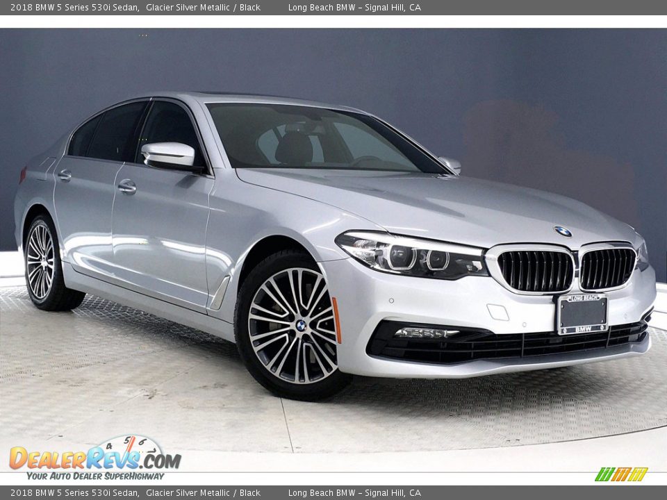 2018 BMW 5 Series 530i Sedan Glacier Silver Metallic / Black Photo #1