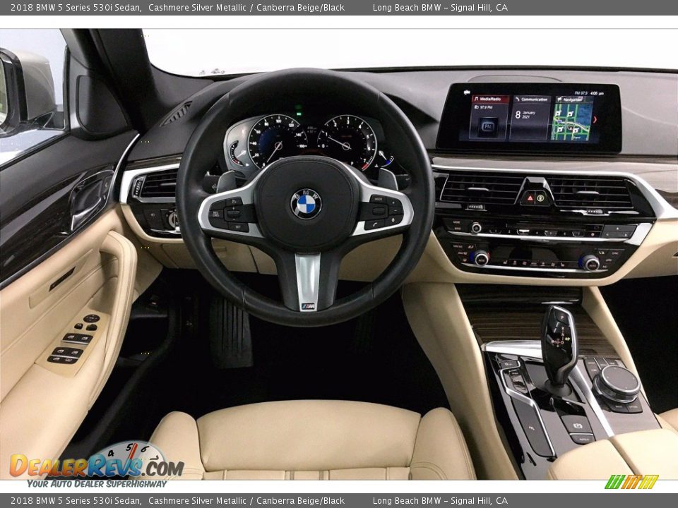 2018 BMW 5 Series 530i Sedan Cashmere Silver Metallic / Canberra Beige/Black Photo #4