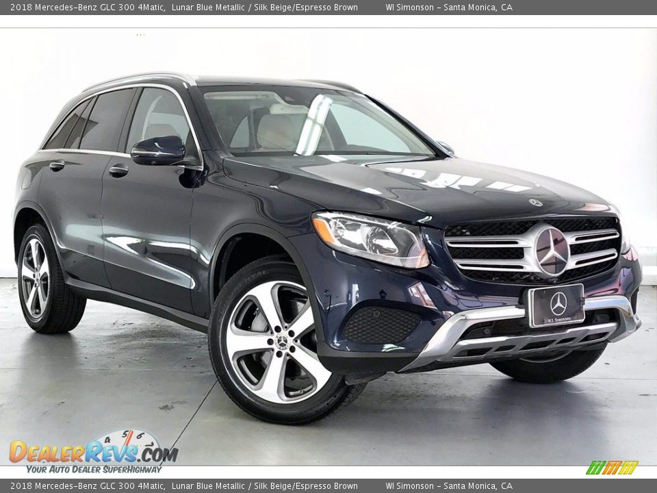 2018 Mercedes-Benz GLC 300 4Matic Lunar Blue Metallic / Silk Beige/Espresso Brown Photo #34