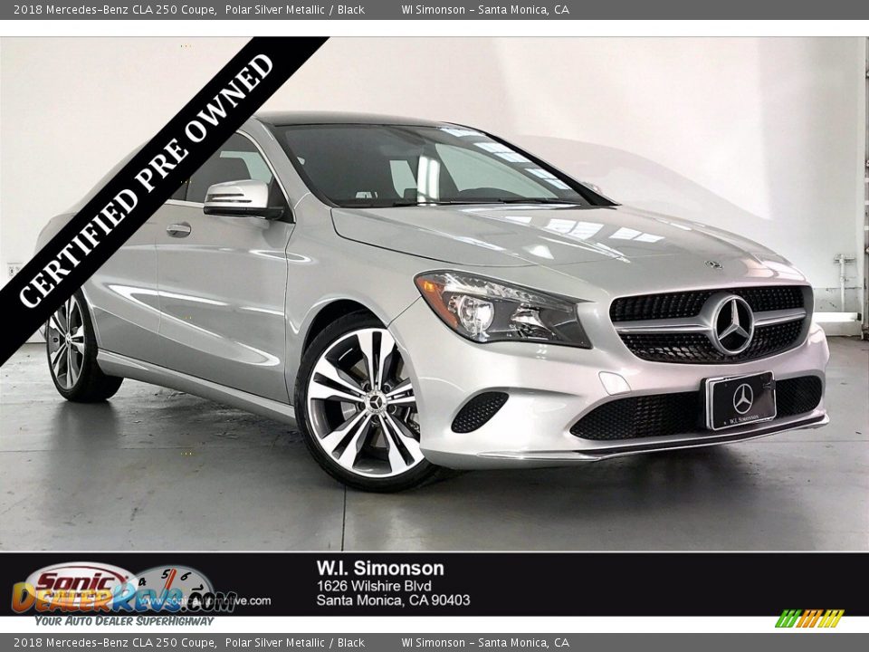 2018 Mercedes-Benz CLA 250 Coupe Polar Silver Metallic / Black Photo #1