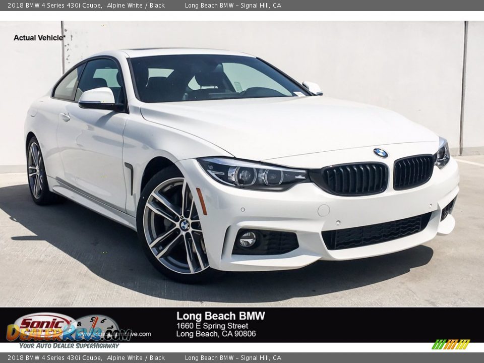 2018 BMW 4 Series 430i Coupe Alpine White / Black Photo #1