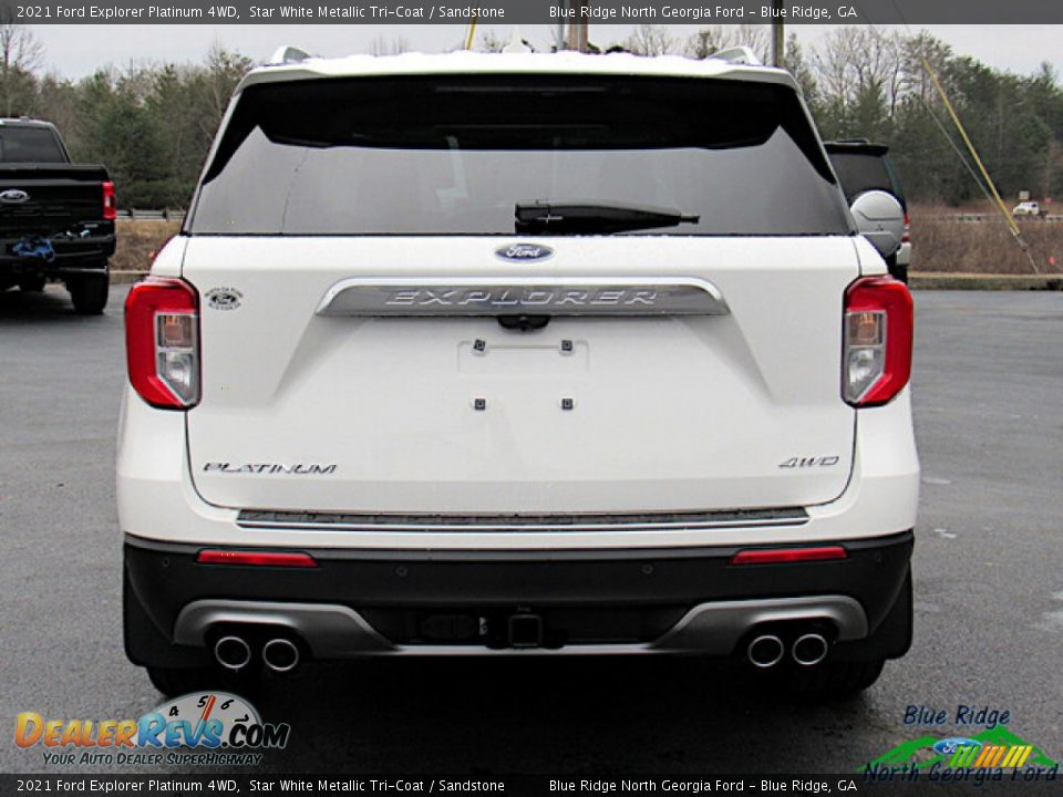 2021 Ford Explorer Platinum 4WD Star White Metallic Tri-Coat / Sandstone Photo #4