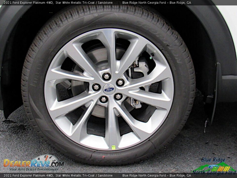 2021 Ford Explorer Platinum 4WD Star White Metallic Tri-Coat / Sandstone Photo #9