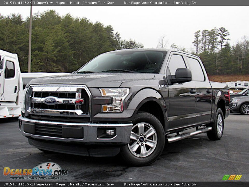 2015 Ford F150 XLT SuperCrew Magnetic Metallic / Medium Earth Gray Photo #1