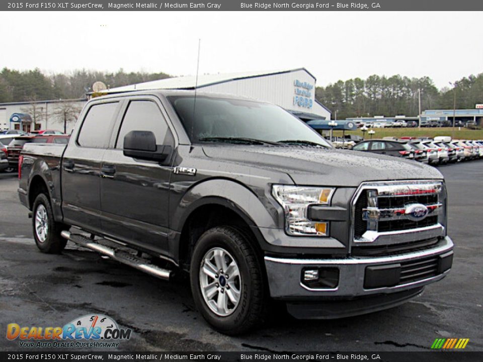 2015 Ford F150 XLT SuperCrew Magnetic Metallic / Medium Earth Gray Photo #7