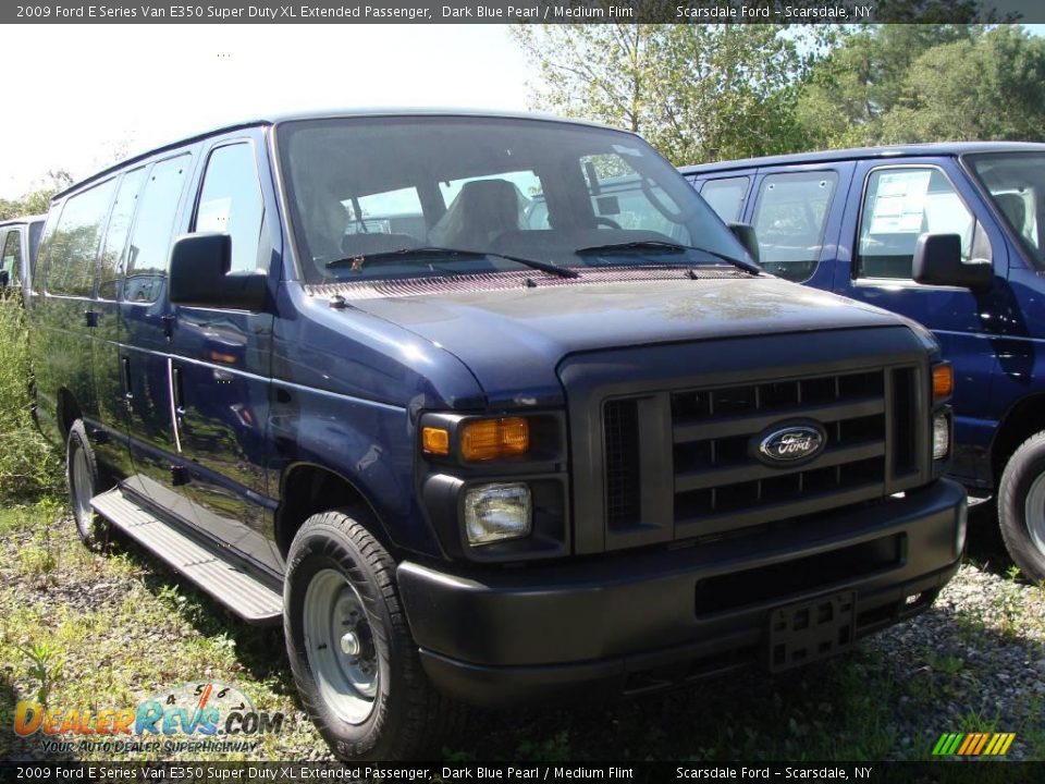 2009 Ford E Series Van E350 Super Duty XL Extended Passenger Dark Blue Pearl / Medium Flint Photo #3
