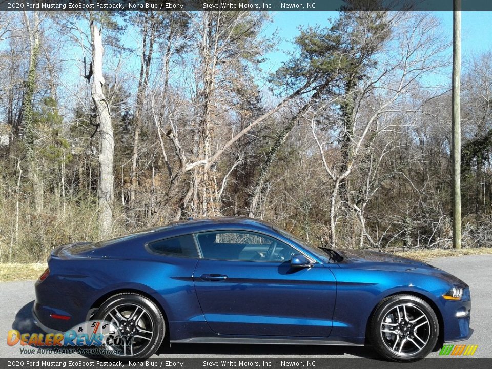 2020 Ford Mustang EcoBoost Fastback Kona Blue / Ebony Photo #6