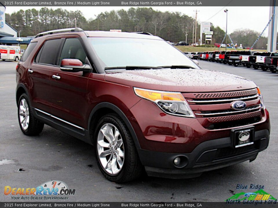 2015 Ford Explorer Limited Bronze Fire / Medium Light Stone Photo #7