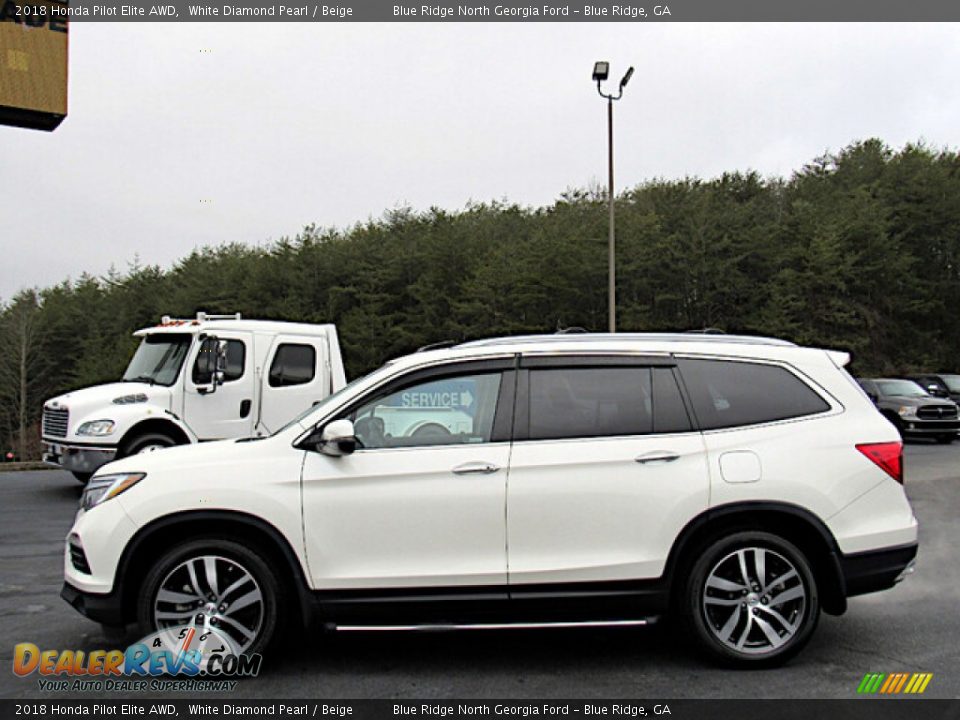 2018 Honda Pilot Elite AWD White Diamond Pearl / Beige Photo #2