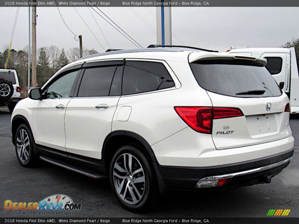 2018 Honda Pilot Elite AWD White Diamond Pearl / Beige Photo #3