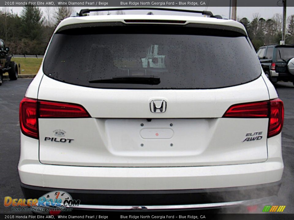 2018 Honda Pilot Elite AWD White Diamond Pearl / Beige Photo #4