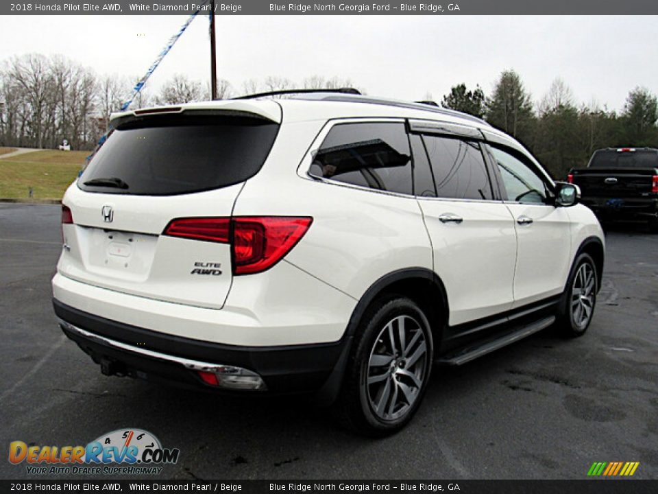 2018 Honda Pilot Elite AWD White Diamond Pearl / Beige Photo #5