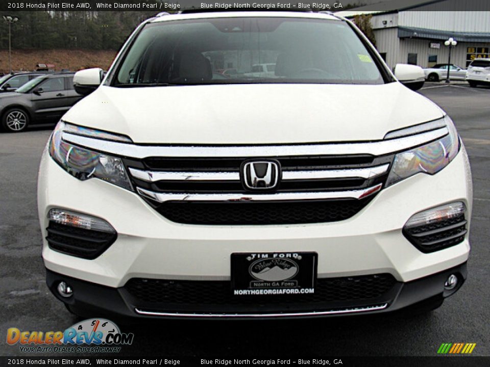 2018 Honda Pilot Elite AWD White Diamond Pearl / Beige Photo #8