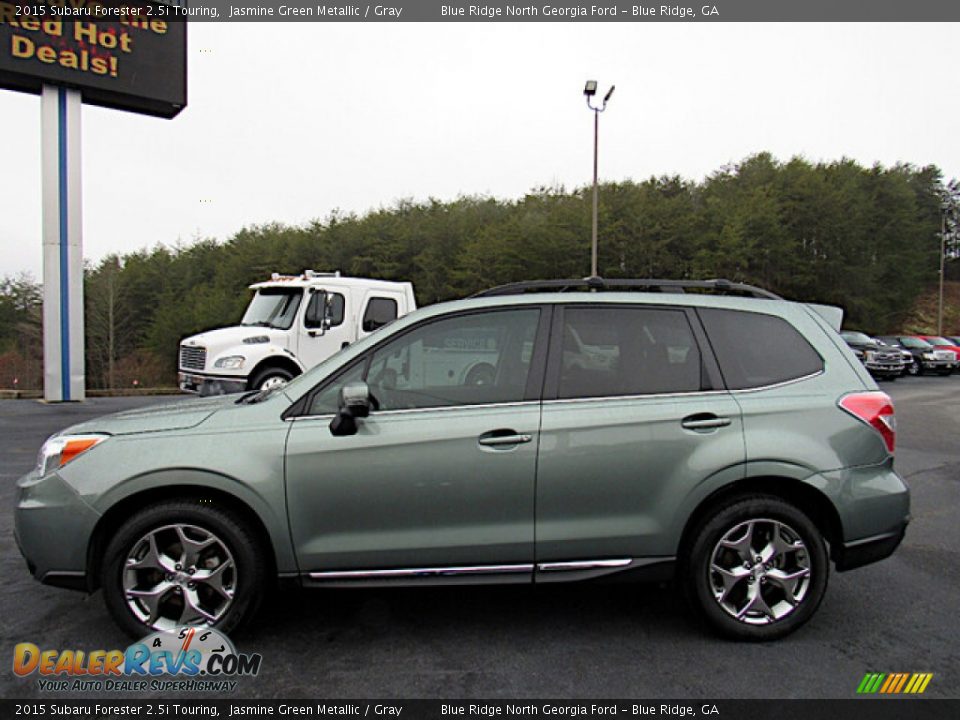 2015 Subaru Forester 2.5i Touring Jasmine Green Metallic / Gray Photo #2