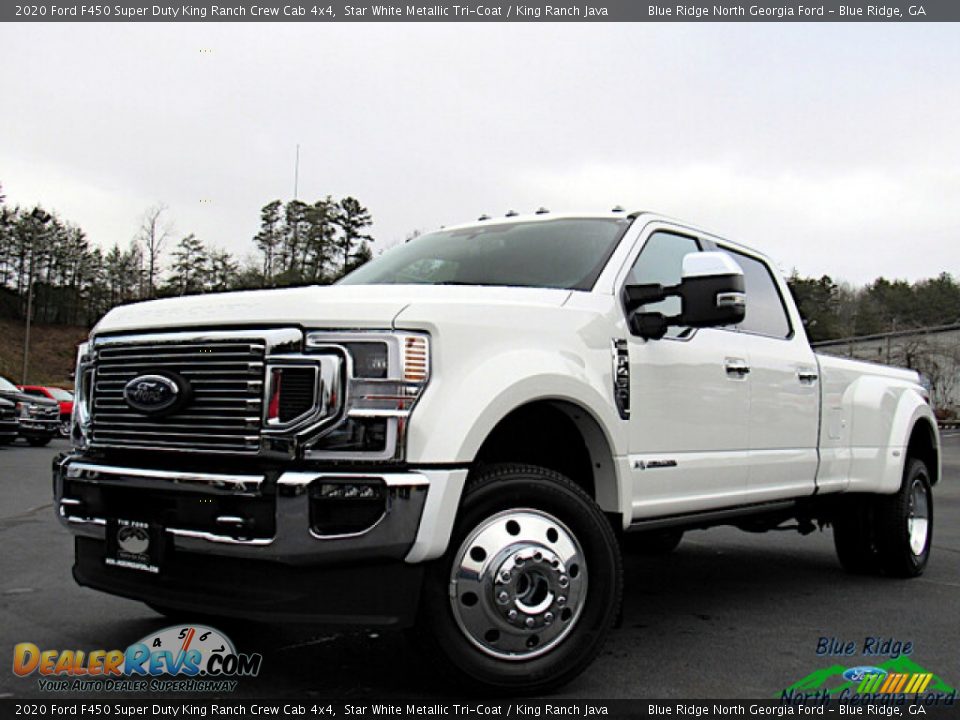 2020 Ford F450 Super Duty King Ranch Crew Cab 4x4 Star White Metallic Tri-Coat / King Ranch Java Photo #1