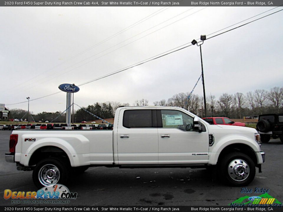 2020 Ford F450 Super Duty King Ranch Crew Cab 4x4 Star White Metallic Tri-Coat / King Ranch Java Photo #6