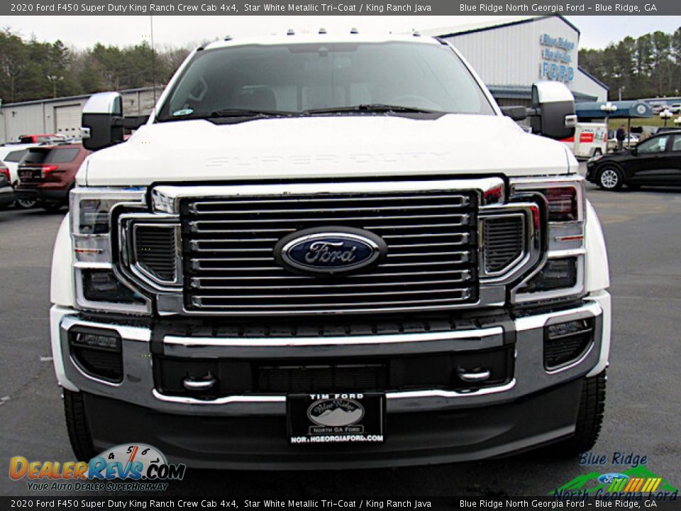 2020 Ford F450 Super Duty King Ranch Crew Cab 4x4 Star White Metallic Tri-Coat / King Ranch Java Photo #8