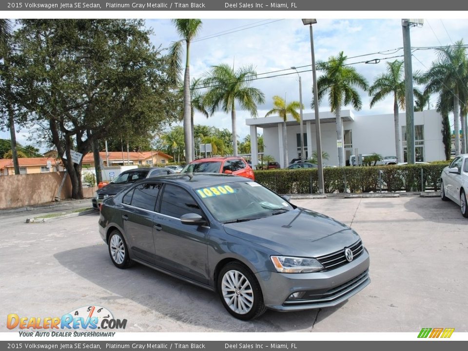 2015 Volkswagen Jetta SE Sedan Platinum Gray Metallic / Titan Black Photo #1