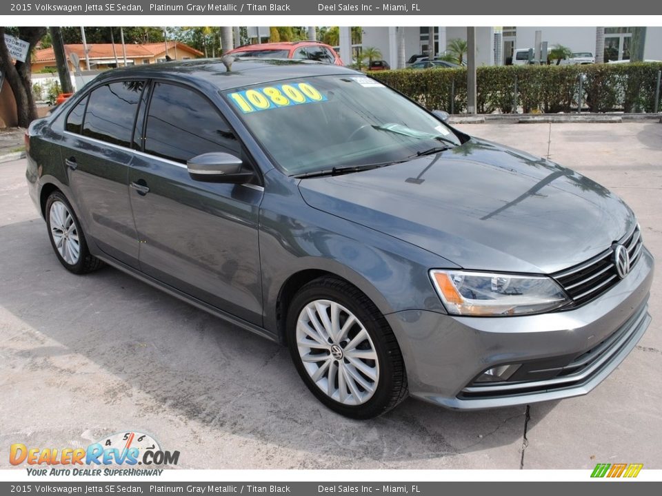 2015 Volkswagen Jetta SE Sedan Platinum Gray Metallic / Titan Black Photo #2