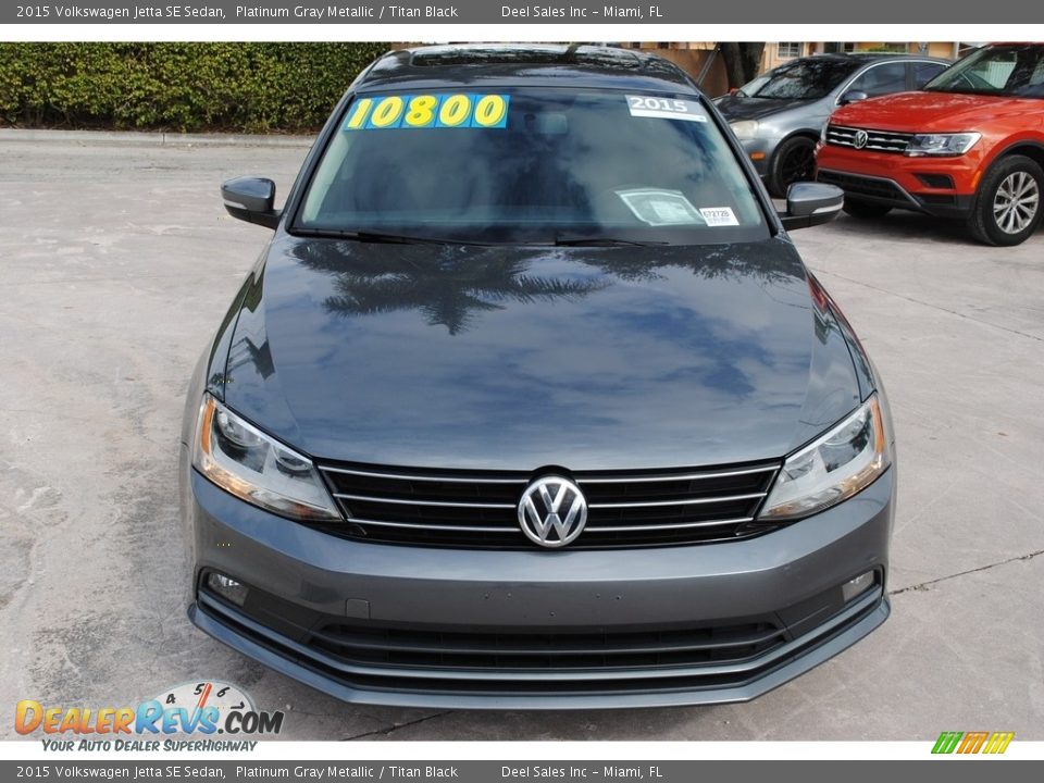 2015 Volkswagen Jetta SE Sedan Platinum Gray Metallic / Titan Black Photo #3