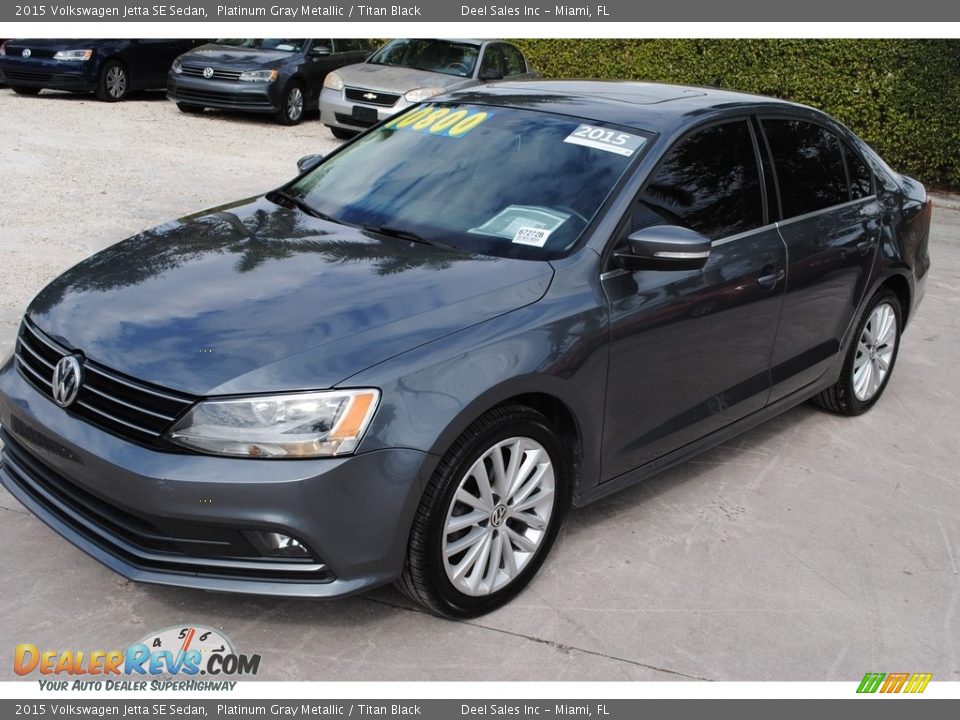 2015 Volkswagen Jetta SE Sedan Platinum Gray Metallic / Titan Black Photo #4