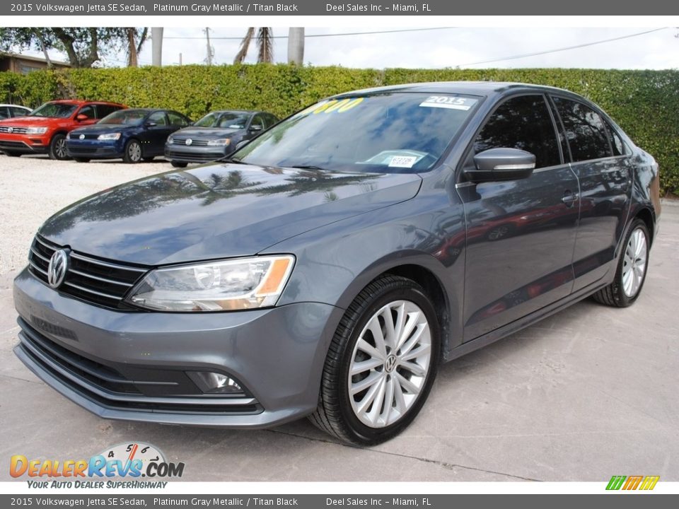 2015 Volkswagen Jetta SE Sedan Platinum Gray Metallic / Titan Black Photo #5