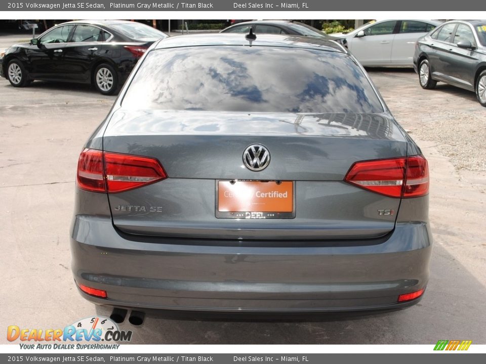 2015 Volkswagen Jetta SE Sedan Platinum Gray Metallic / Titan Black Photo #8