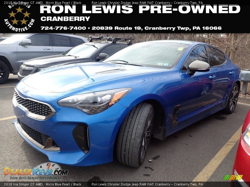 2018 Kia Stinger GT AWD Micro Blue Pearl / Black Photo #1