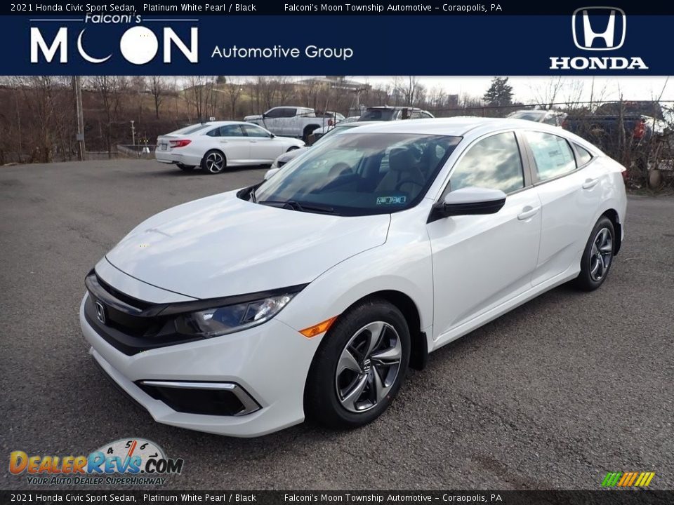 2021 Honda Civic Sport Sedan Platinum White Pearl / Black Photo #1