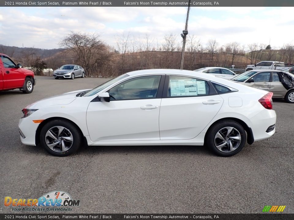 2021 Honda Civic Sport Sedan Platinum White Pearl / Black Photo #3