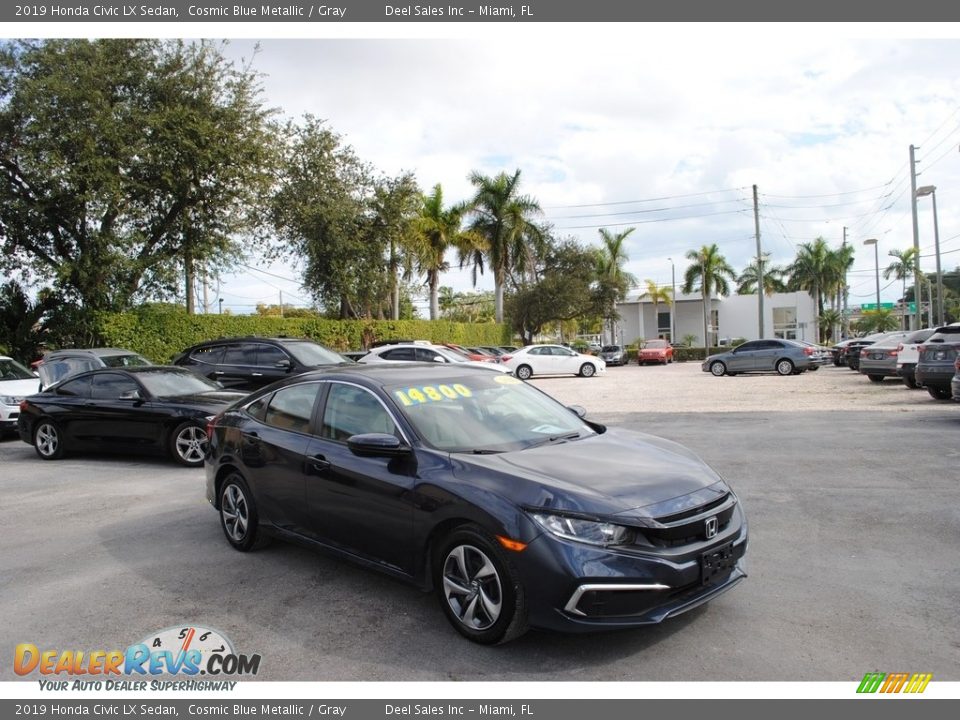 2019 Honda Civic LX Sedan Cosmic Blue Metallic / Gray Photo #1