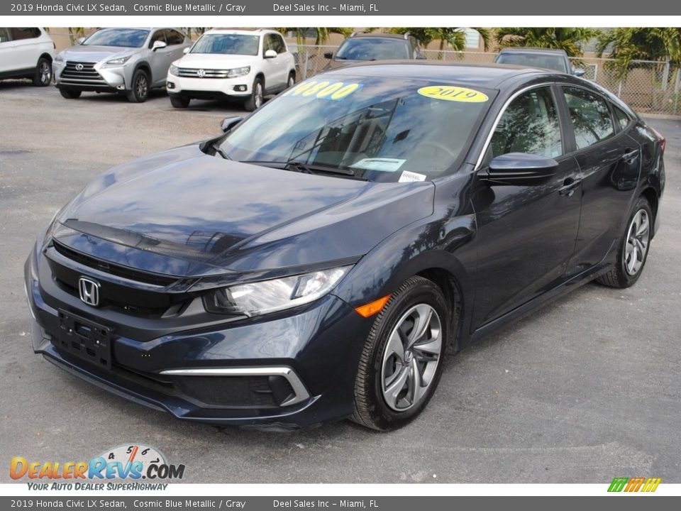 2019 Honda Civic LX Sedan Cosmic Blue Metallic / Gray Photo #4