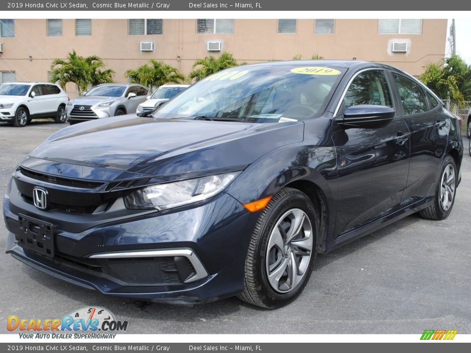 2019 Honda Civic LX Sedan Cosmic Blue Metallic / Gray Photo #5