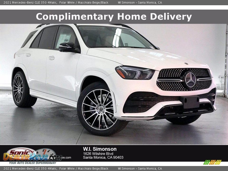 2021 Mercedes-Benz GLE 350 4Matic Polar White / Macchiato Beige/Black Photo #1