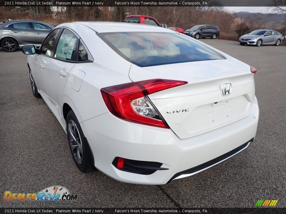 2021 Honda Civic LX Sedan Platinum White Pearl / Ivory Photo #4