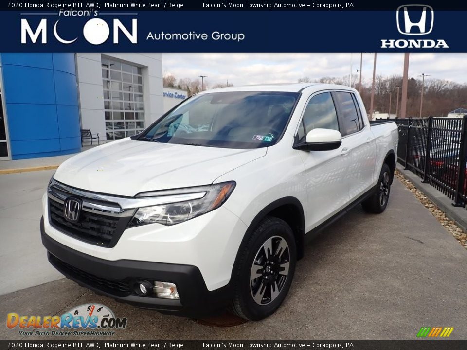 2020 Honda Ridgeline RTL AWD Platinum White Pearl / Beige Photo #1