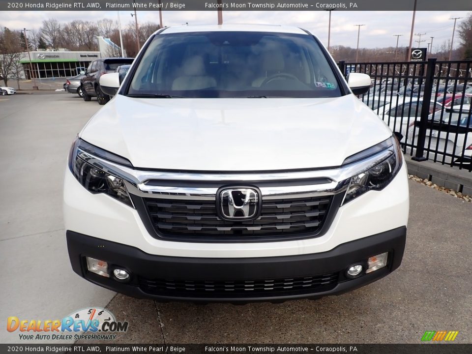 2020 Honda Ridgeline RTL AWD Platinum White Pearl / Beige Photo #2