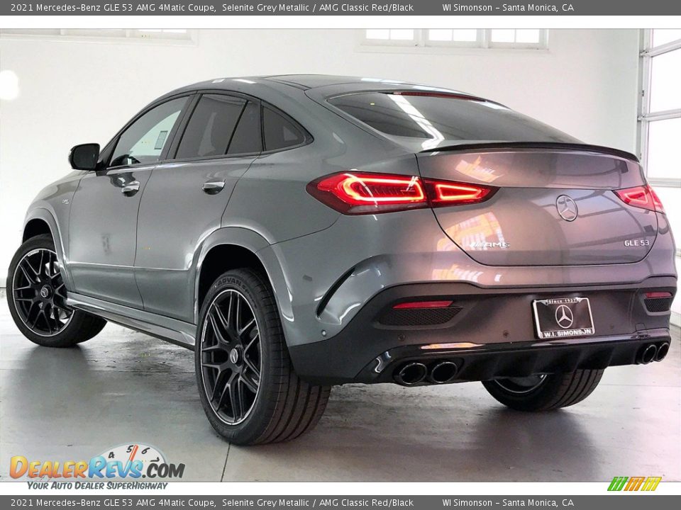 2021 Mercedes-Benz GLE 53 AMG 4Matic Coupe Selenite Grey Metallic / AMG Classic Red/Black Photo #2