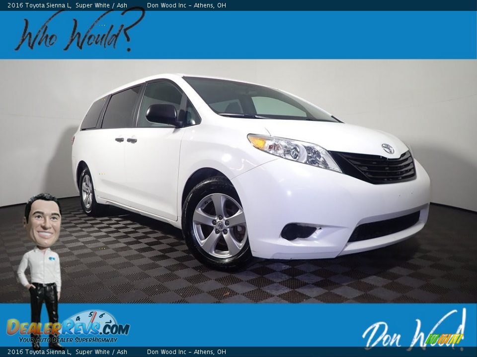 2016 Toyota Sienna L Super White / Ash Photo #1